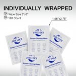 ARCHXX Screen Wipes for Electronics, 120 Count 6"x6" Pre-Moistened Screen Cleaner for Screens, Computer,Laptop,Tablet,Phone,Monitor,Car Screen Cleaner, Lens Wipes Individually Wrapped - Image 9