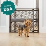 MYPET Paws Portable Pet Gate: 26-40" Wide Expandable, Pressure Mounted No Tools Needed, Durable Dog Gate for Doorways, Made in USA, 23" Tall, Fieldstone Gray - Image 7