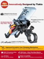 Bike Phone Mount Holder, Aluminum Motorcycle Phone Mount, Handlebar Mounted Cell Phone Holder for Bike, 360° Rotation, Universal Bicycle Phone Mount for 4.5-7 Inch Phones - Image 3