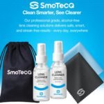 SmoTecQ Glasses Cleaner Kit – Alcohol-Free, Plant-Based Spray + Ultra-Soft Microfiber Cloths for Eyeglasses, Screens & Cameras – 2 x 2oz Spray Bottles + 2 Cloths + Travel Pouch Set - Image 8