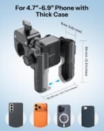 OMOTON BK01 Anti-Vibration Bike Phone Mount, Quick Lock for Riders | Fits Handlebars 0.7-1.56" & Rearview Mirror, 360° Rotation, Tool-Free, Shockproof For Bike, Motorcycle, Scooter, Stroller - Image 6