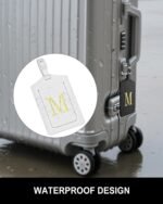 Initial Luggage Tags for Suitcases, 3 Pack TSA Approved Easy to Identify Leather Letter M Travel Tags for Luggage, Travel Essentials Bag Tag Suitcase Identifiers, Cute Hot Stamped Monogram - Image 7