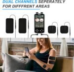 TENS EMS Unit Muscle Stimulator for Pain Relief Therapy - 4 in 1 TENS EMS Relax Custom Frequency+Pulse - Muscle Massager 36 Modes 20 Intensity, Memory & Favorites Function, 3.8" Color Display - Gray - Image 5
