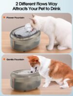 WOPET Cat Water Fountain, 2L Cat Fountain for Drinking- Pet Water Fountain Inside -Automatic Pet Water Dispenser for Cats & Small Dogs, Ultra Quiet Pump, BPA-Free, Visible Water Level - Image 3