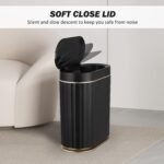 ELPHECO Black Bathroom Trash Can with Lid 2 Gallon Sensor Trash Bin, Automatic Narrow Garbage Can, Waterproof Smart Trash Can, Slim Motion Sensor Waste Bins for Bathroom, Living Room, Office | Automatic Garbage Can, IPX5 Waterproof Plastic Wastebasket, Slim Trash Bin for Bathroom, Living Room and Office - Image 7