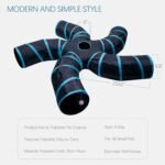 EGETOTA Cat Tunnel for Indoor Cats Large, with Play Ball S-Shape 5 Way Collapsible Interactive Peek Hole Pet Tube Toys, Puppy, Kitty, Kitten, Rabbit (Blue & Black) - Image 4