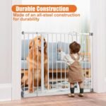 keny 29"-42.5" Baby Gate for Stairs, Auto Close Safety Dog Gate | Pressure Mounted Easy Walk Through Pet Gate for Doorways, Durable Stair Gate, 30" Tall, White - Image 8