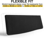 Keyboard Dust Cover for 75% 80% 96% Full Size PC Keyboards | Stretch Fabric Anti-Dust Keyboard Sleeve, Dustproof Protector Fits 14.9"x5.9" to 19.5"x7.5" Keyboards, Black, Size M - Image 4