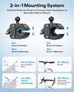 OMOTON BK01 Anti-Vibration Bike Phone Mount, Quick Lock for Riders | Fits Handlebars 0.7-1.56" & Rearview Mirror, 360° Rotation, Tool-Free, Shockproof For Bike, Motorcycle, Scooter, Stroller - Image 3