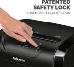 Fellowes Powershred 12 Sheet Cross-Cut Paper Home Office Paper Shredder, 19.50" H x 9.69" W x 13.44" D - Image 4