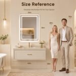 Antok 24x36 LED Bathroom Mirror with Lights, Backlit + Front Lit Vanity Mirror with CRI>90, Dimmable Anti-Fog Smart Mirror with Memory Function, 3 Color Temperatures, Shatterproof Tempered Glass, ETL - Image 10