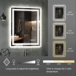 LED Bathroom Mirror, 24x32 Inch Vanity Mirror with Lights | Gradient Front and Backlit Bathroom Mirror with Lights, 3 Colors Dimmable CRI>90, IP54 Enhanced Anti-Fog, Hanging Plates - Image 6