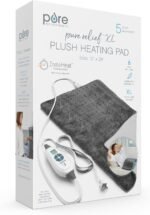 Pure Enrichment® PureRelief® XL Heating Pad - 12" x 24" Electric Heating Pad for Back Pain & Cramps, 6 Heat Settings, Soft Machine Wash Fabric, Auto-Off & Moist Heat (Charcoal Gray) - Image 9