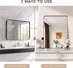 30"x22" Bathroom Vanity Mirror for Wall Aluminum Framed Farmhouse Rectangle | Anti-Rust, HD Reflection Anti-Desilvering, Distortion Free, Tempered and Shatter-Proof Wall Mounted Mirror, Black - Image 5