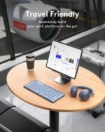 Samsers Full-Size Foldable Bluetooth Keyboard for Laptop Phone Tablet -Blue | 0.65in keycap, PU Leather Cover, Pocket-Sized, Mobile Working, Phone Stand, BT 5.1 x 3, On-the-go, for Travel Business Use - Image 4
