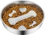Novery Non-Slip Stainless Steel Slow Feeder Dog Bowl, 2-Cups | Interactive Slow Feeding Puzzle Maze, Prevents Choking & Bloating, Non-Slip Bottom, For Medium Dogs & Cats - Image 2
