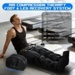 Leg Compression Massager for Circulation and Pain Relief, Full Leg 5-Zone Compression Boots with 10 Air Chambers, 12 Levels, Foot and Leg Massager for Muscle Recovery for Athletes, Black - Image 3