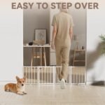 Snuowu 16" Freestanding Short Dog Gate for Small Dogs – Foldable & Retractable, Expands Up to 48" Wide, 4-Panel Pet Barrier for Doorways, Stairs & Hallways (White) - Image 8