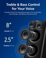 Philips X5206 Bluetooth Party Speaker - 14 Hours Play Time, Deep Bass, Party Lights, Karaoke Effects, Mic & Guitar Input, 80W Max Power, Black - Image 3