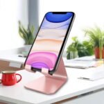 CreaDream Cell Phone Stand, Cradle, Holder, Aluminum Desktop Stand Compatible with Switch, All Smart Phone, iPhone 15 14 13 12 Pro Max Plus Mini Xr X Se 8 SE -Rose Gold - Image 4