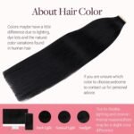 GOO GOO Tape in Hair Extensions Human Hair, 1 Jet black, 20inch 50g 20pcs, Skin Weft Seamless Invisible, Silky Straight with Thick Ends, Remy Human Hair - Image 5