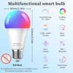 Meliya Smart Light Bulbs, Color Changing Smart Bulb Work with Alexa & Google Assistant, 2.4GHz WiFi Bluetooth LED Light Bulb, Dimmable & Timing,Music Sync,Voice Control,RGBWW A19, 9W 800 LM (2 Pack) - Image 3