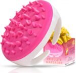 Scala Cellulite Massager Silicone, Bath Scrubber for Smoother Skin Pink | Silicone nodules exfoliate, cellulite remover, body massager Tool, exfoliator, fat roller use with creams and Oils - Image 2
