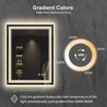 LED Bathroom Mirror, 24x32 Inch Vanity Mirror with Lights | Gradient Front and Backlit Bathroom Mirror with Lights, 3 Colors Dimmable CRI>90, IP54 Enhanced Anti-Fog, Hanging Plates - Image 4