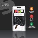 PawZ Rubber Dog Boots for Large Paws - All-Weather Waterproof Dog Shoes, Anti-Slip Traction for Rain, Snow, Mud & Hot Pavement - Pull-On Dog Booties, Black - Large (3"- 4") - Pack of 12 - Image 3