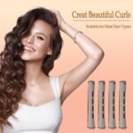 60 Pieces Hair Perm Pods Plastic Perming Rods Cold Wave Rods Curlers Hair Rollers with 1 Pieces Steel Pintail for Hairdressing Styling(Grey, 1.5 Cm/0.59 Inch) - Image 4