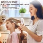 Hair Brush for Wet & Dry Hair, Detangler Brush for Women & Men | Paddle Detangling Hairbrush 2-Pack for Thick Curly Straight Hair, Curved Vented Design for Blow Drying, Glide Through Tangles - Image 6