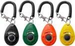 Pet Training Clicker with Wrist Strap - Dog Training Clickers for Puppy, Cat, Potty, Bird, Horse, Pet, Trainer Training Tools, Behavior Aids (Black +Deep Green + Tangerine + Yellow) - Image 2