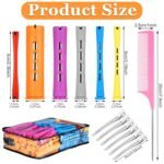 68 Pcs Hair Perm Rods Set - 6 Sizes Plastic Cold Wave Rods with Rat Tail Combs Hair Styling Clips, Perming Rods for Long Short Natural Hair Hairdressing Tools - Image 3