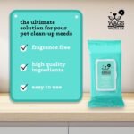 Wags & Wiggles Hypoallergenic Dog Wipes for Sensitive Skin, Fragrance-Free Waterless Cleansing Cloths for Paws, Face, and Dog Body, No SLS, Parabens, or DEA, 100 Count | Waterless cleansing cloths for paws, face, and body, no SLS, parabens, or DEA for sensitive skin - Image 6