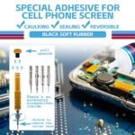 Phone Glue, Screen Repair Adhesive with Repair Tools for Electronic Screen Multi-Function Phone Repair Glue Craft Adhesive Kit for Electronic Screen, Cell Phone Screen (Black, 50ml) - Image 4