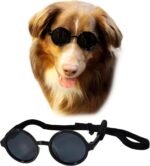 G001 Medium Breeds 20-40 lbs Dog Cat Pet Costume Prop Round Sunglasses (Black) - Image 2