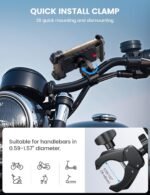 Lamicall Bike Phone Holder Mount - Motorcycle E-Bike Scooter Handlebar Clip | Lockable & Rotating, Shockproof Protection, Fast Installation, ATV Great Gift for 4.7-6.8" Cellphone iPhone 17 Pro Max Plus - Image 5