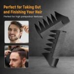 3Pcs Hair Styling Combs Set for Men, Black Barber Wide Tooth Texture Comb for Quiff, Pompadour, Slick Back, Fauxhawk, Undercut - Image 5