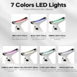 Red Light Therapy for Face, 7 Color LED Facial Light Therapy Wand for Skin Care at Home Blue Light Therapy Face Massager Tool for Neck (White) - Image 9