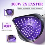 JEWHITENY Purple Fast U V Dryer for Gel Nail Polish:Gel Manicure U V Light with 4 Timers & Automatic Sensor Gel Nail Lamp Professional Curing LED Light - Image 6