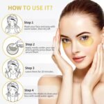 NAZANO 24K Gold Under Eye Patches - 60 Pack Eye Masks | for Puffy Eyes, Dark Circles, Bags & Wrinkles with Collagen & Hyaluronic Acid - Eye Care Pads for Daily Skincare (Gold) - Image 6