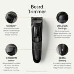 MANSCAPED® The Beard Hedger® Men's Premium Beard Trimmer, 20 Length Adjustable Blade Wheel, Stainless Steel T-Blade for Precision Facial Hair Trimming, Cordless Waterproof Wet/Dry Clipper - Image 3