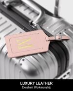 Initial Luggage Tags for Suitcases, 3 Pack TSA Approved Easy to Identify Leather Letter M Travel Tags for Luggage, Travel Essentials Bag Tag Suitcase Identifiers, Cute Hot Stamped Monogram - Image 3