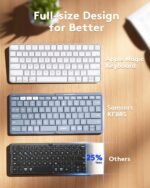 Samsers Full-Size Foldable Bluetooth Keyboard for Laptop Phone Tablet -Blue | 0.65in keycap, PU Leather Cover, Pocket-Sized, Mobile Working, Phone Stand, BT 5.1 x 3, On-the-go, for Travel Business Use - Image 5