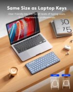 Samsers Full-Size Foldable Bluetooth Keyboard for Laptop Phone Tablet -Blue | 0.65in keycap, PU Leather Cover, Pocket-Sized, Mobile Working, Phone Stand, BT 5.1 x 3, On-the-go, for Travel Business Use - Image 7