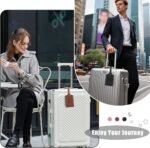 Luggage Tags for Suitcase Personalized Initial Leather Bag Tags | Embossed Travel Tags, 3 Info Cards, Privacy, Travel Essentials, Monogrammed Letter, Backpack Tags, Women and Men, Brown C - Image 8