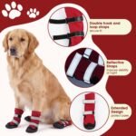 PAWsay Dog Hiking Boots with High Top Non Slip Dog Shoes for Slippery Land | Water-resistant Paw Protectors for Outdoor Walking Running Adjustable Dog Shoes for Medium Large Dogs to Prevent Scratching - Image 4