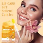 Turmeric Lemon Lip Scrub with Brush, Lip Scrubber Exfoliator for Dark Lips, Dry, Chapped Lips, Reduce Fine Lines, Natural Nourish Sugar Lip Scrub with Aloe Vera, Deep Hydration Moisturization 100g - Image 3
