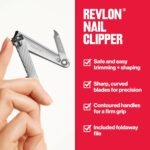 Revlon Nail Clipper with File, Silver, 1 Count | Nail clipper with file and curved blade for accurate, easy trimming and grooming. - Image 4