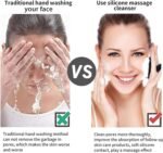 Face Scrubber, Silicone Face Scrubber for Men Facial Cleansing Brush Silicone Face Wash Brush Manual Waterproof Cleansing Skin Care Face Brushes for Exfoliating- Black - Image 6